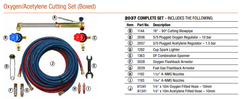Oxygen/Acetylene Cutting Set (Boxed)