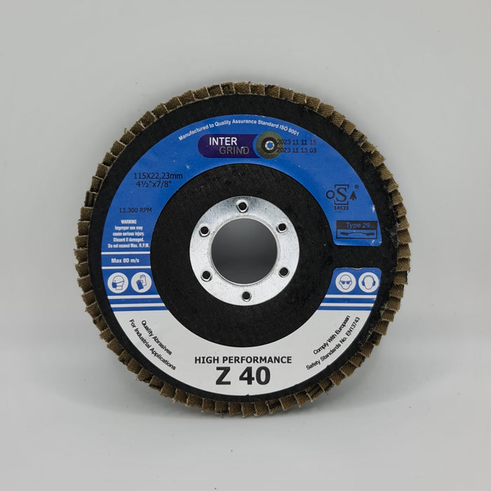 International Abrasives Flap Disc 4.5'' x 40G
