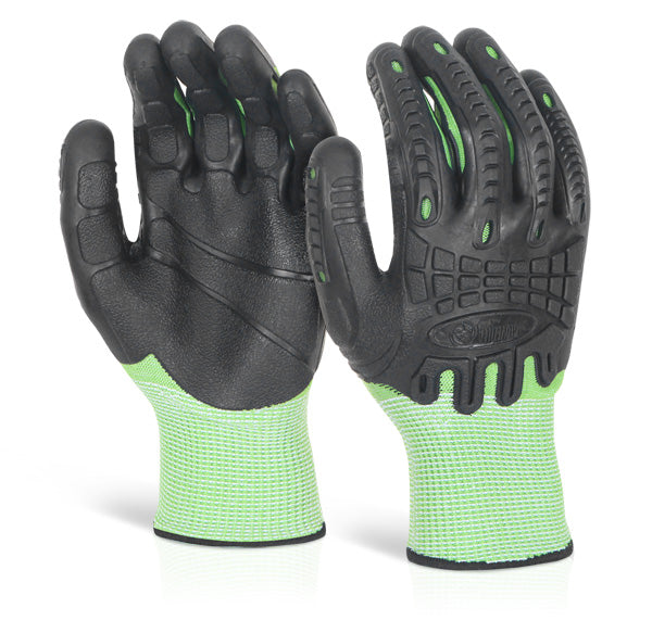CUT RESISTANT FULLY COATED IMPACT GLOVE IN GREEN