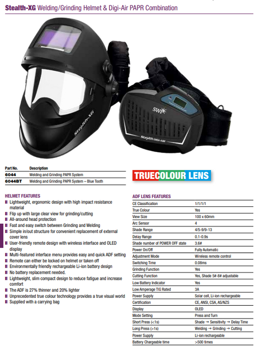 Stealth-XG Welding/Grinding Helmet & Digi-Air PAPR Combination
