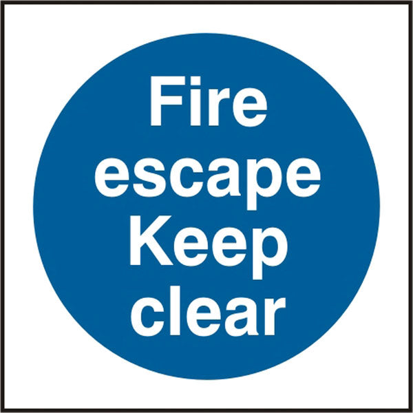 FIRE ESCAPE KEEP CLEAR SAV PK5 100MM X 100MM