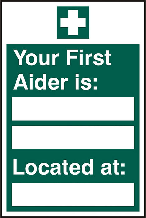 FIRST AIDER LOCATED RPVC (PK5) 200MM X 300MM
