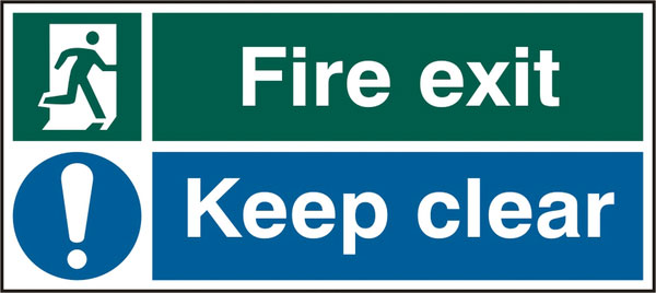 FIRE EXIT KEEP CLEAR RPVC(PK5) 450MM X 200MM