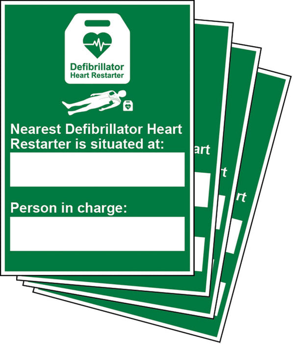 NEAREST AUTOMATED DEFIBRILLATOR SIGN