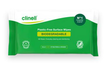 CLINELL BIODEGRADABLE SURFACE WIPE BCW60PFC