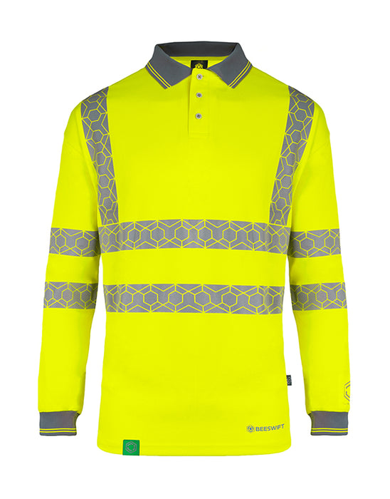 ENVIROWEAR RECYCLABLE HI-VIS LONG SLEEVE POLO SHIRT SY