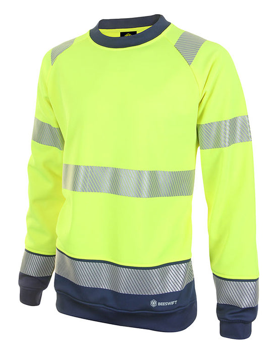 HIVIS TWO TONE SWEATSHIRT SAT YELL/NVY BSSSEXEC